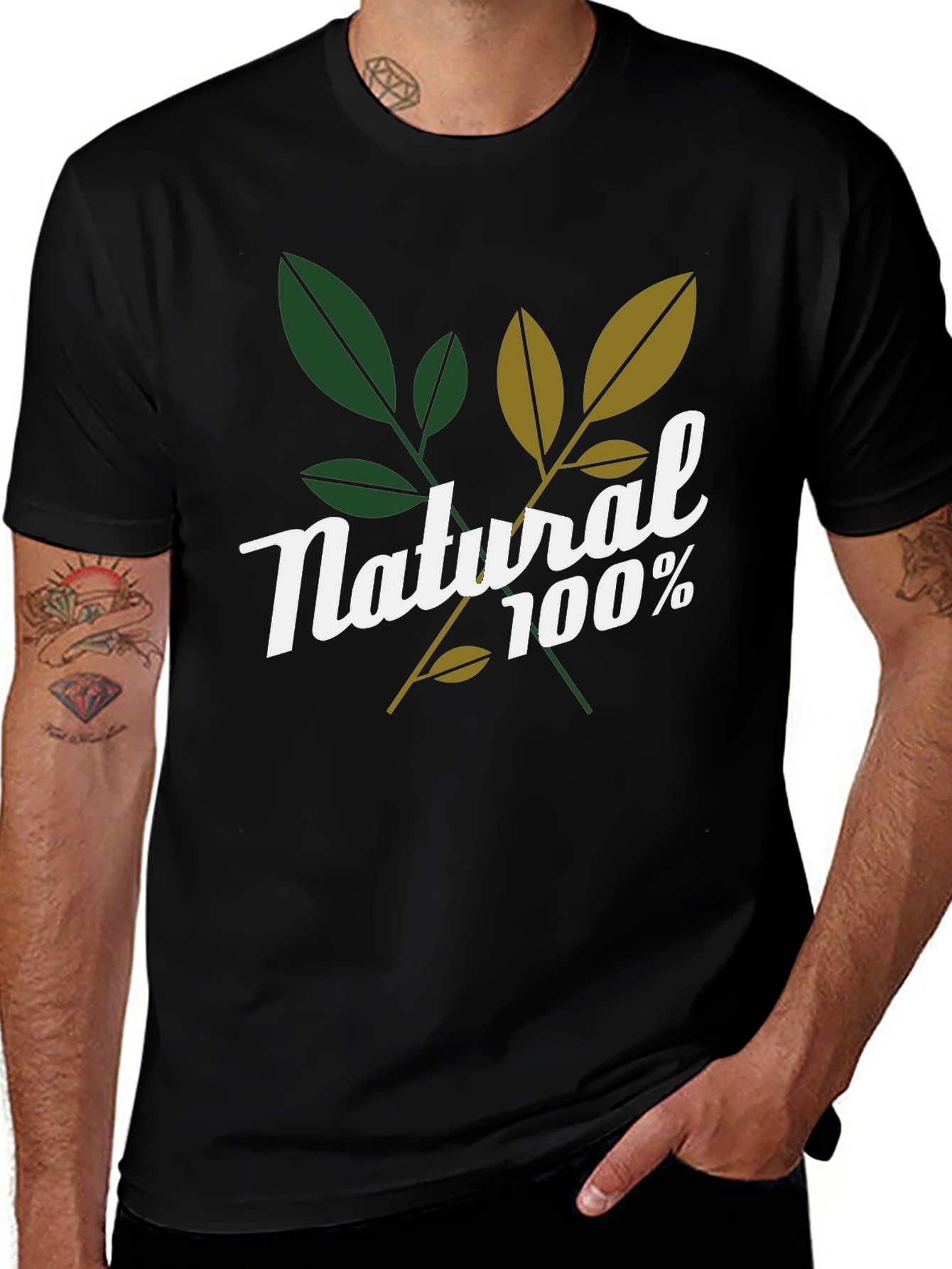 Natural 100% Graphic Tee - Stylish Organic Design