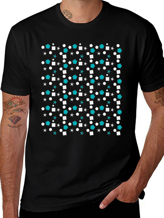 Geometric Pattern Black T-Shirt