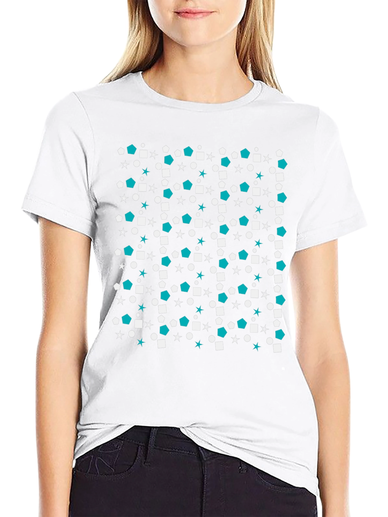 Geometric Pattern Black T-Shirt
