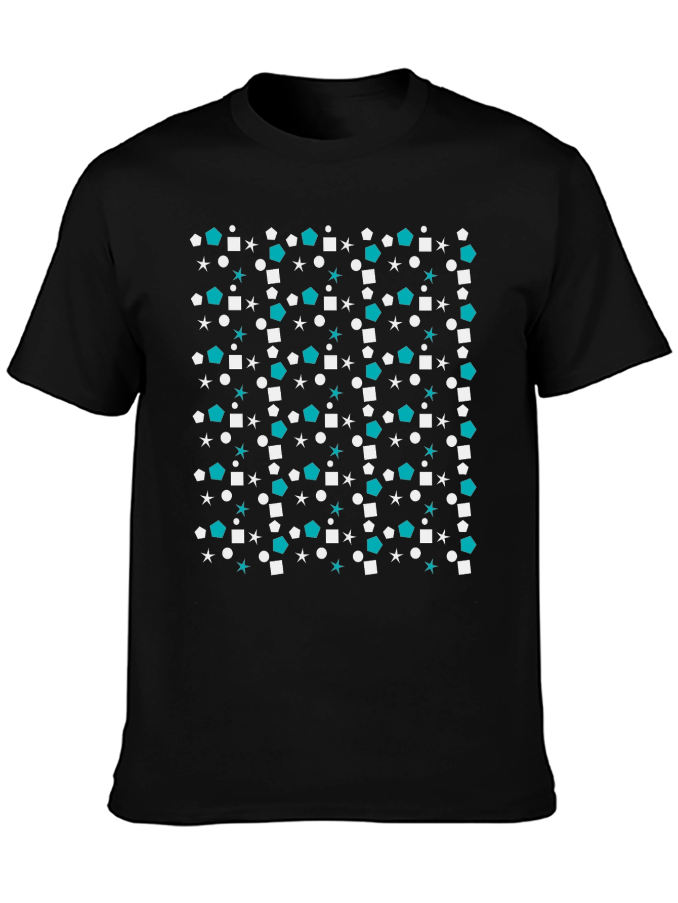 Geometric Pattern Black T-Shirt