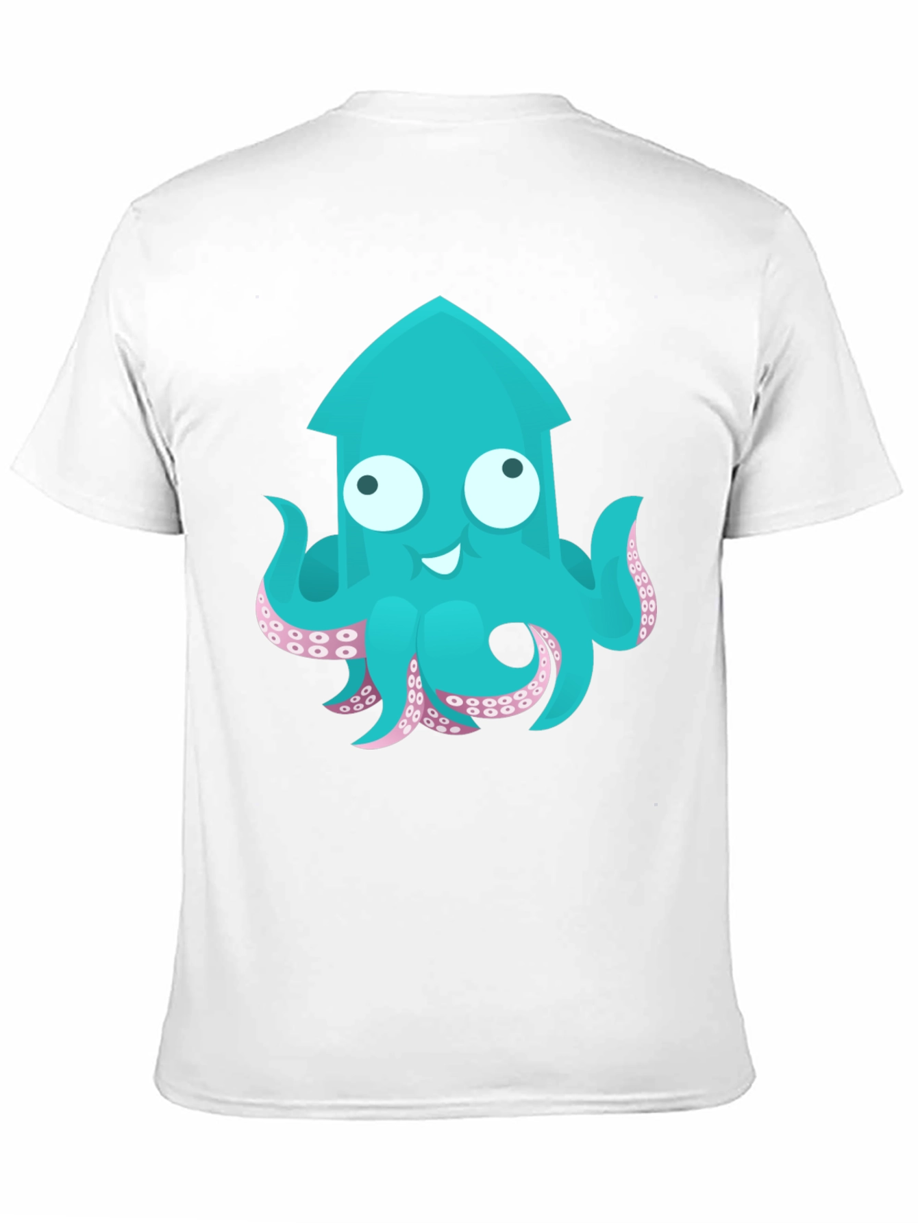 Cute Cartoon Squid Graphic T-Shirt - Black