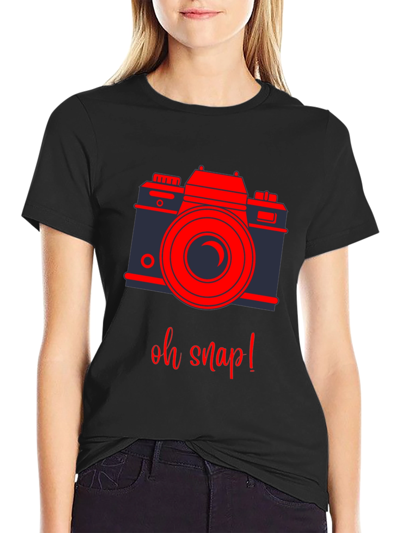 Oh Snap! Camera Graphic Tee - Black