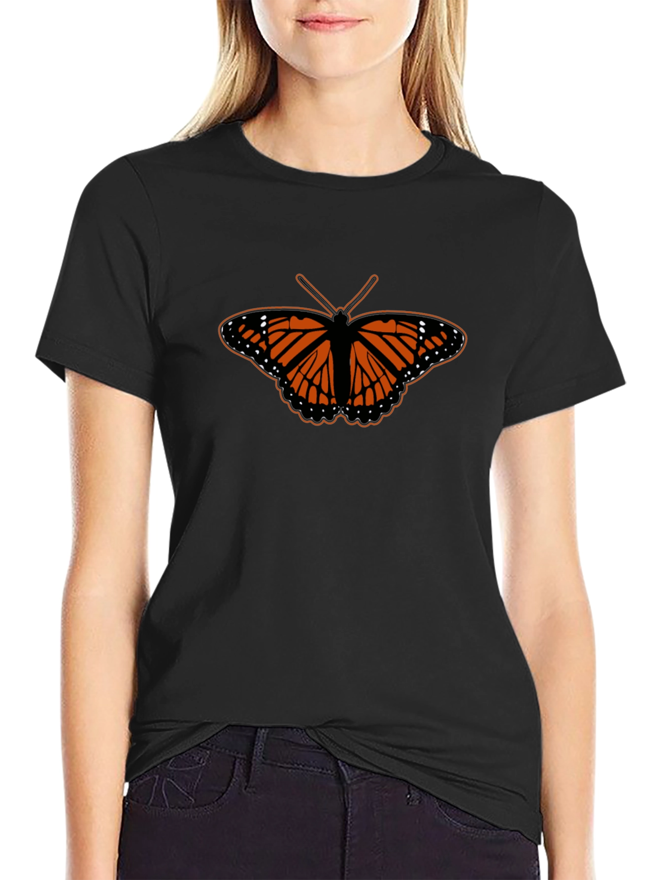 Butterfly Graphic Tee - Stylish Mens Black T-Shirt