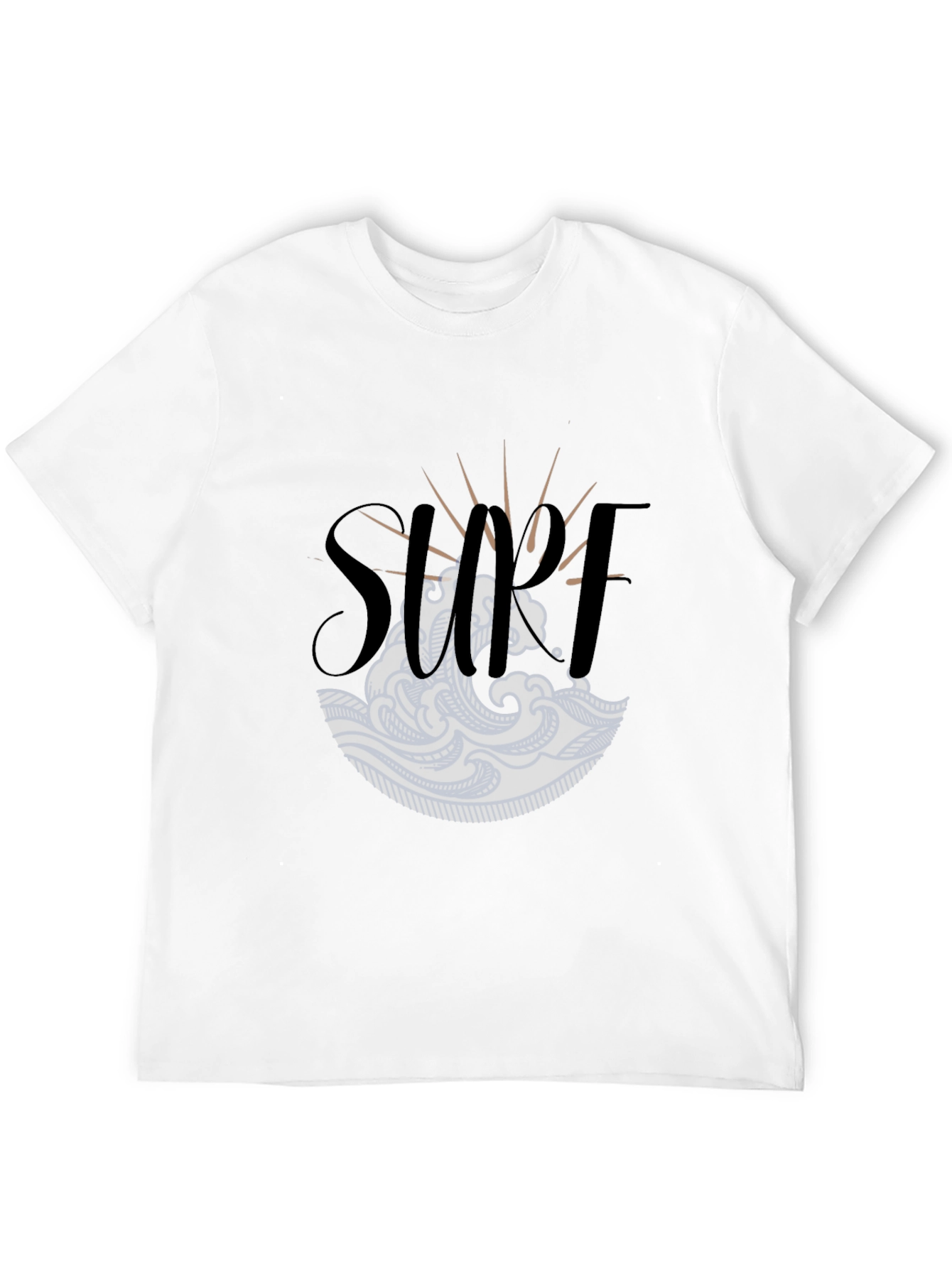 Surf Graphic Tee - Black Cotton T-Shirt