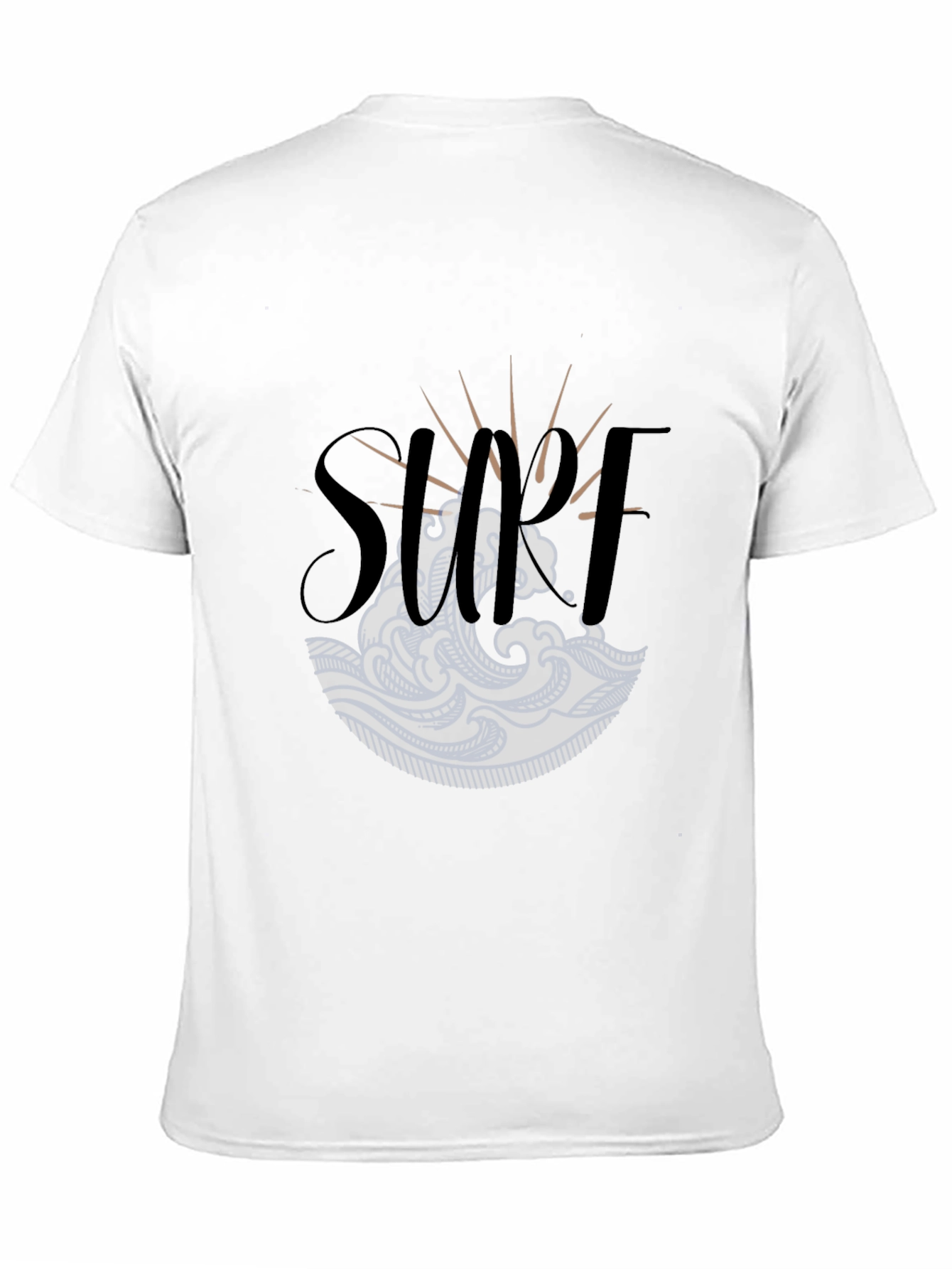 Surf Graphic Tee - Black Cotton T-Shirt