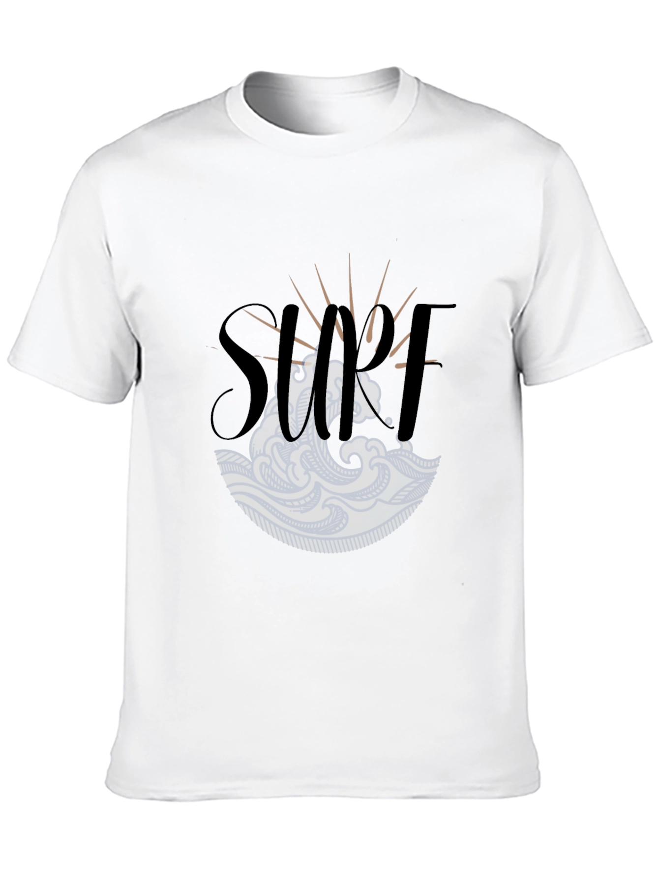 Surf Graphic Tee - Black Cotton T-Shirt