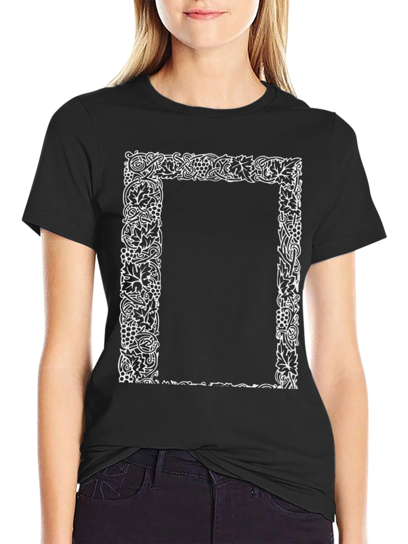 Ornate Border Graphic Tee - Classic Black