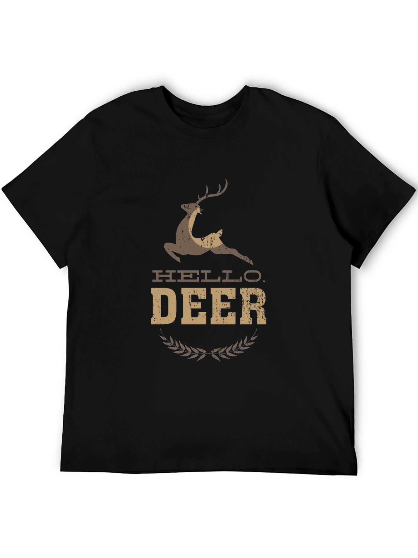 Hello Deer Graphic Tee - Unisex Black T-Shirt