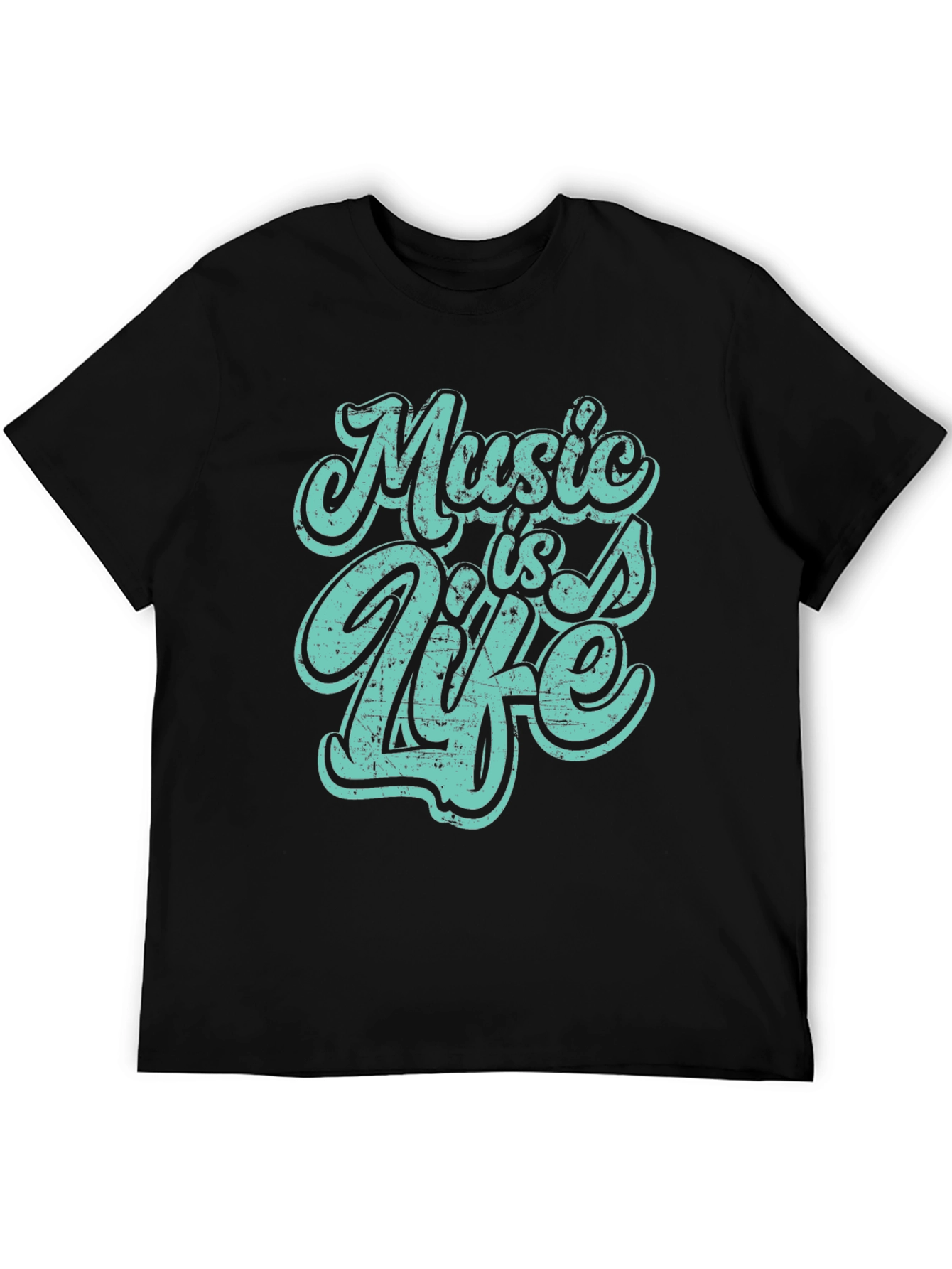 Music is Life Graphic Tee - Black