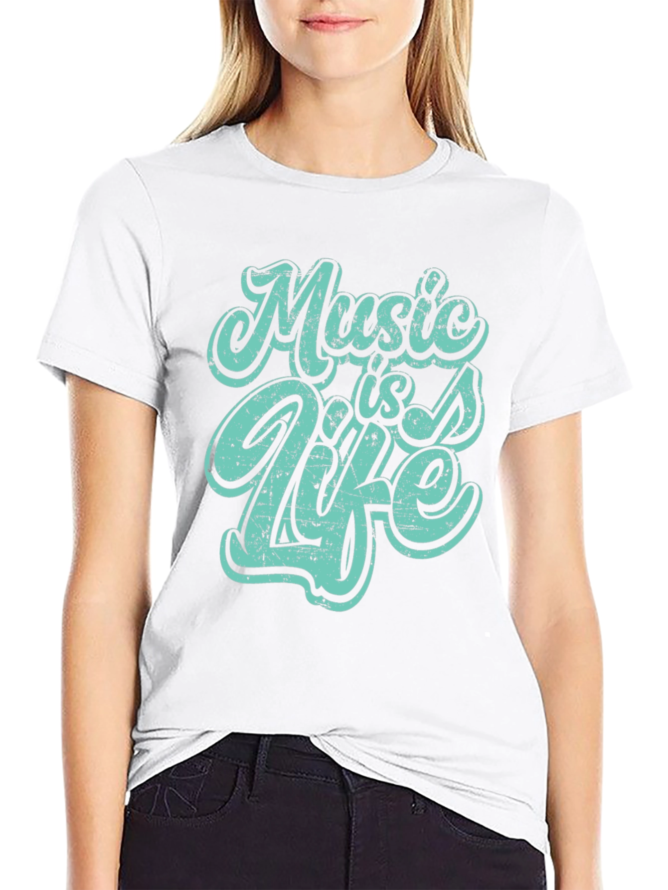 Music is Life Graphic Tee - Black