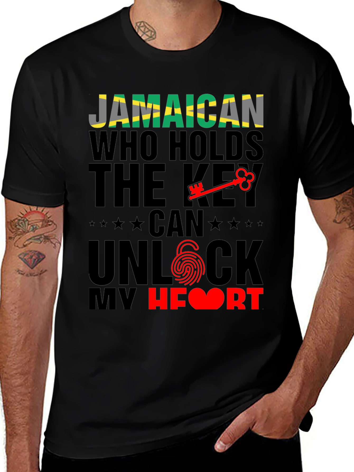Jamaican Key to My Heart Graphic T-Shirt