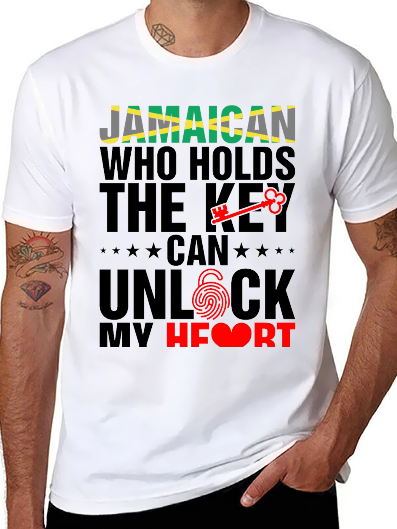 Jamaican Key to My Heart Graphic T-Shirt