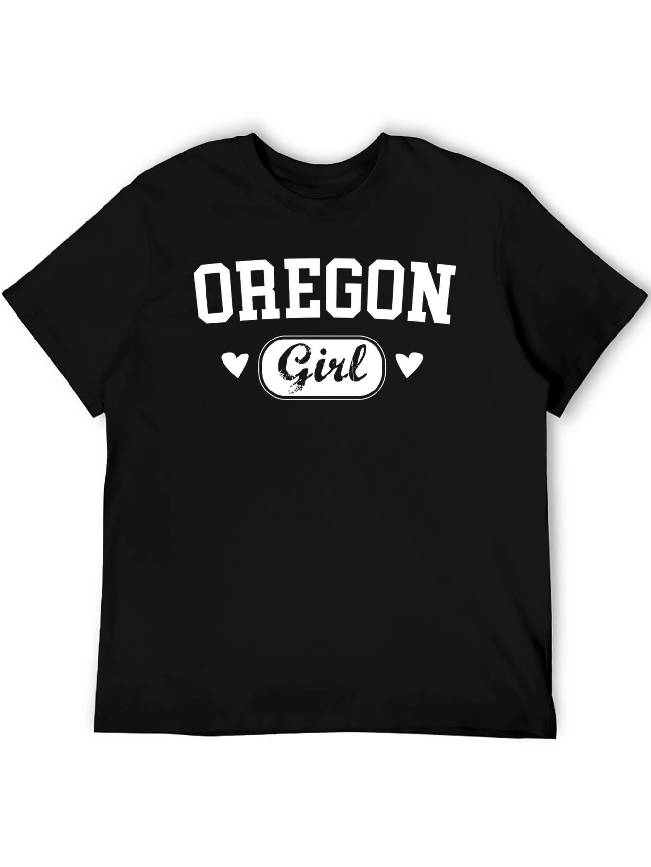 Oregon Girl Graphic Tee - Black Cotton T-Shirt