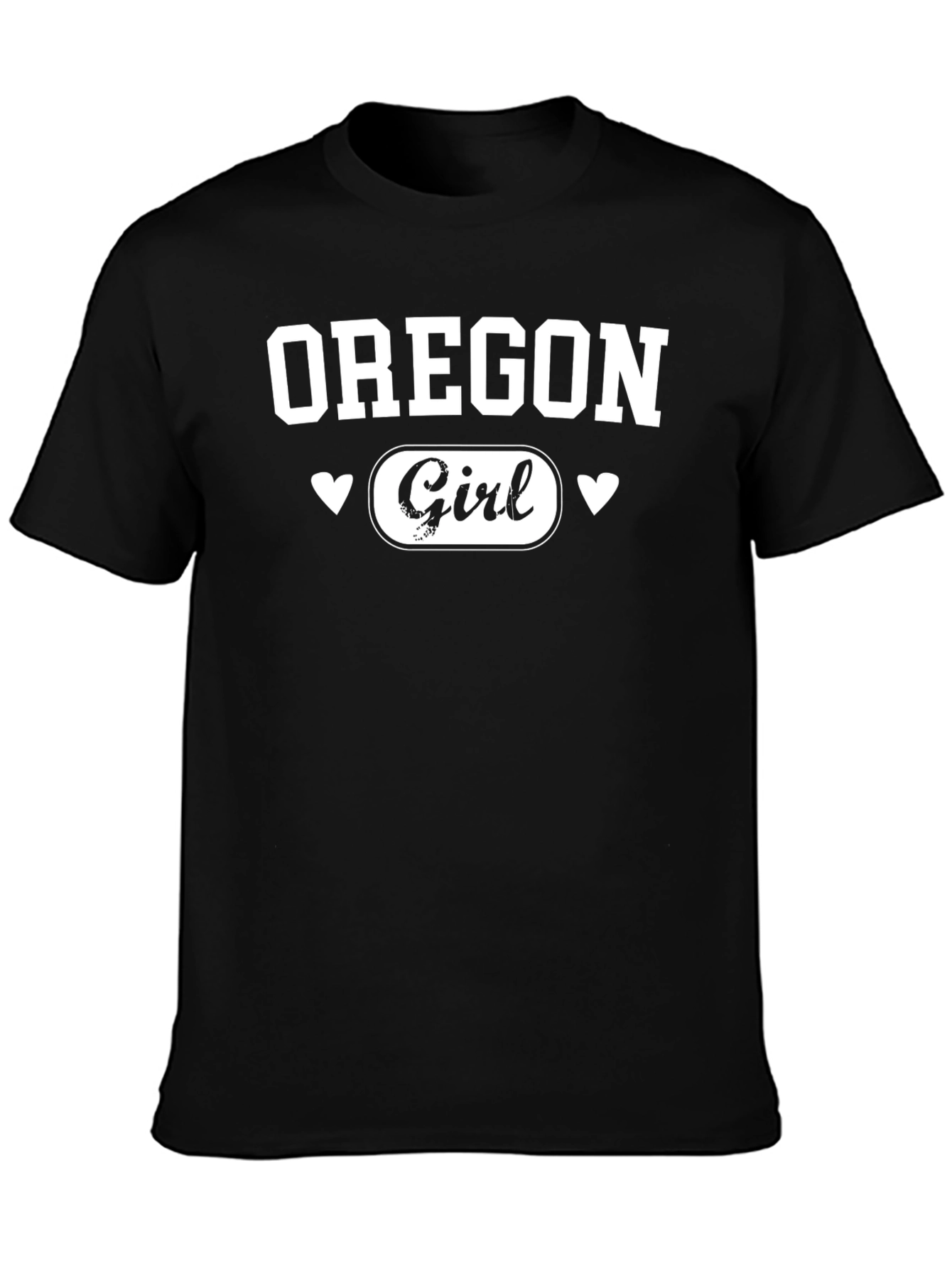 Oregon Girl Graphic Tee - Black Cotton T-Shirt