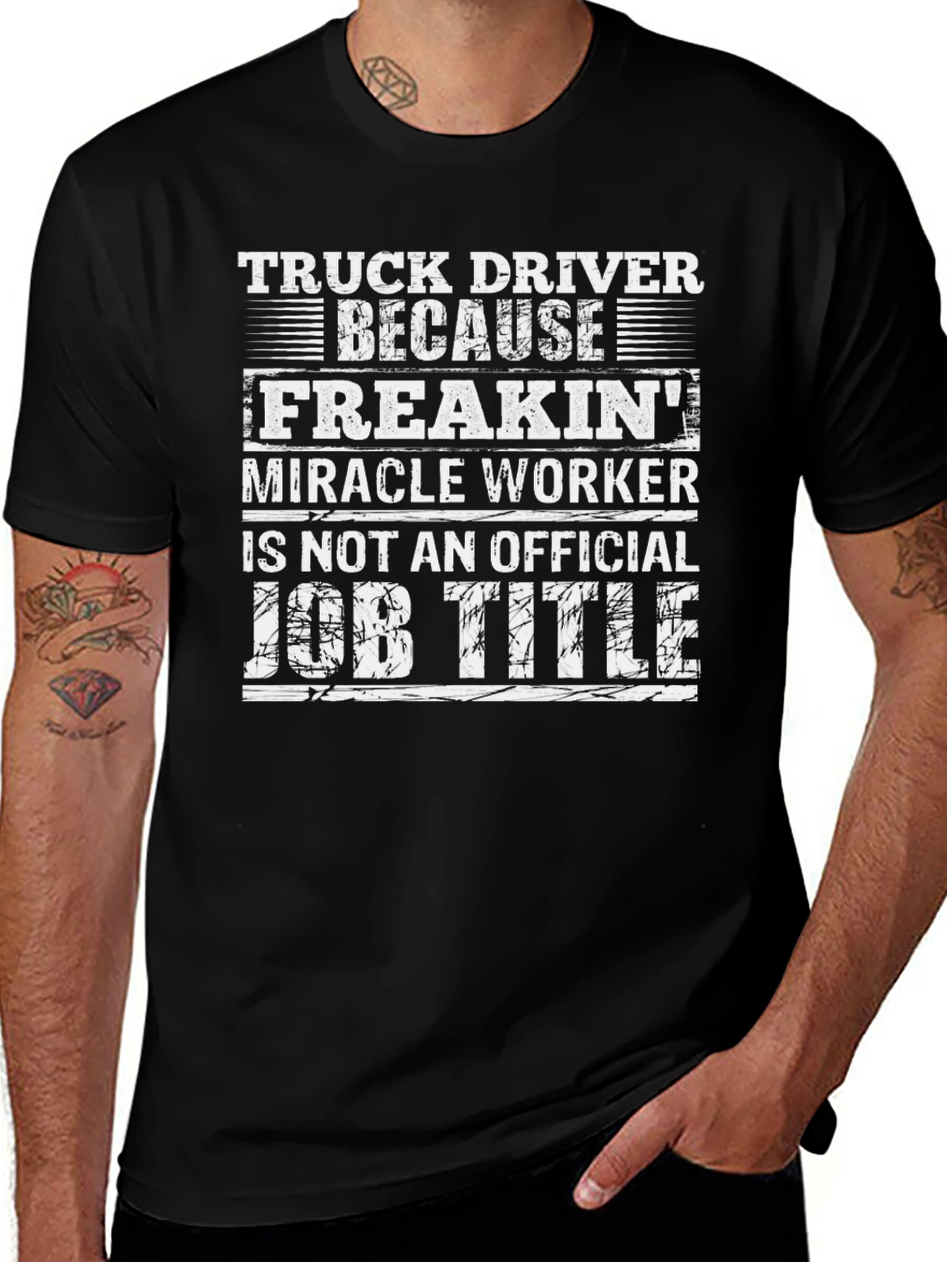Truck Driver Job Title Graphic T-Shirt