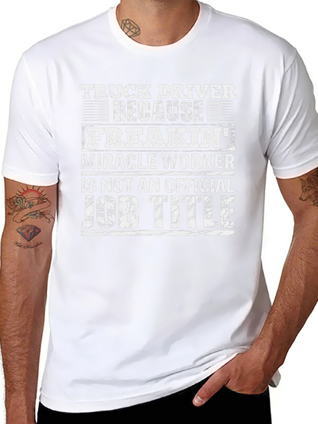 Truck Driver Job Title Graphic T-Shirt