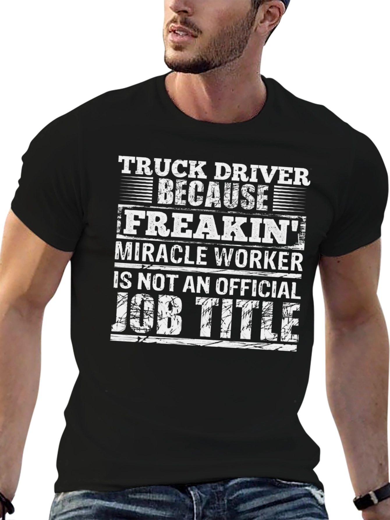 Truck Driver Job Title Graphic T-Shirt