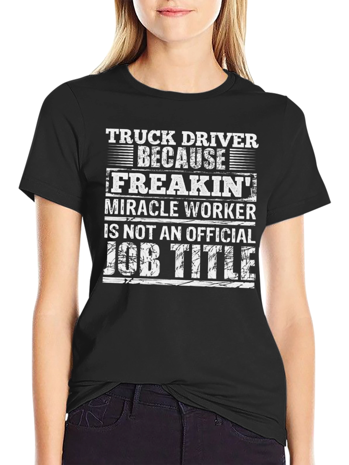 Truck Driver Job Title Graphic T-Shirt