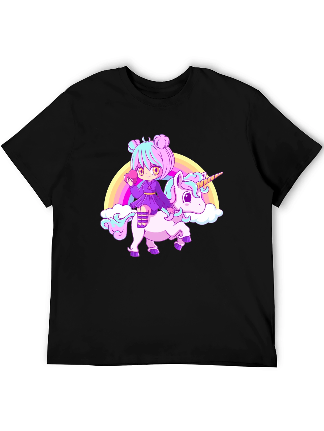 Anime Girl Unicorn Rainbow T-Shirt