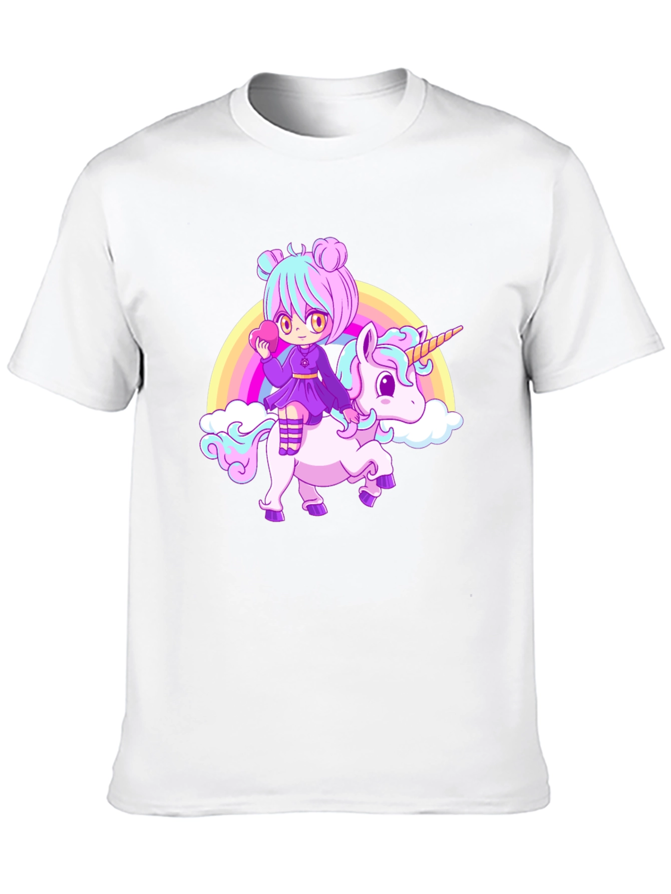 Anime Girl Unicorn Rainbow T-Shirt