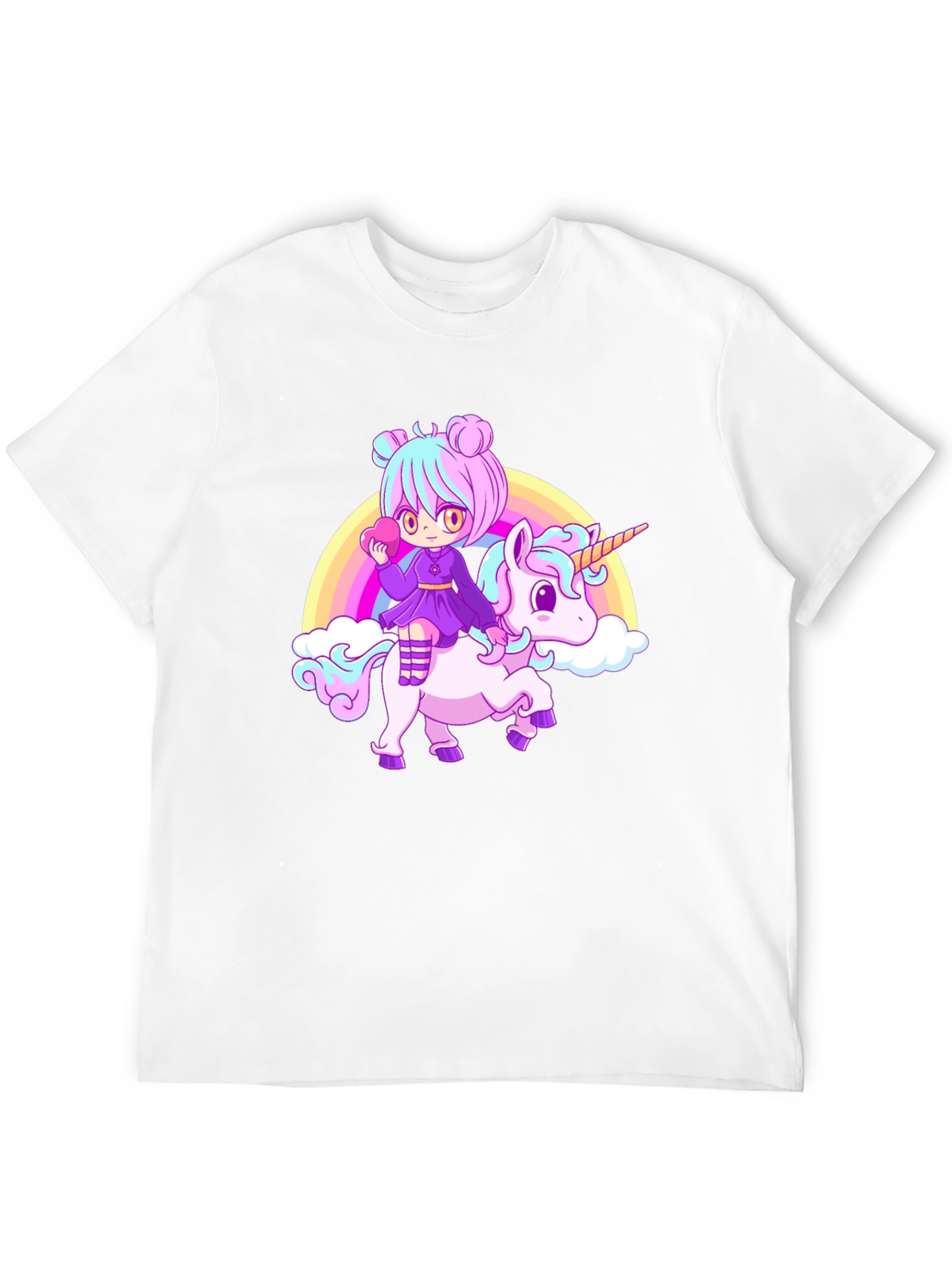 Anime Girl Unicorn Rainbow T-Shirt