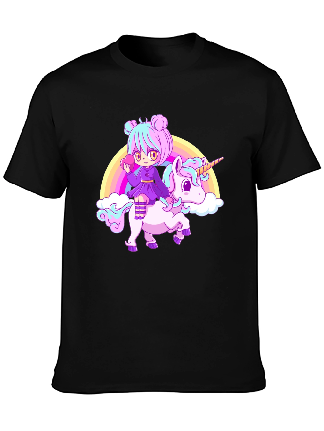 Anime Girl Unicorn Rainbow T-Shirt