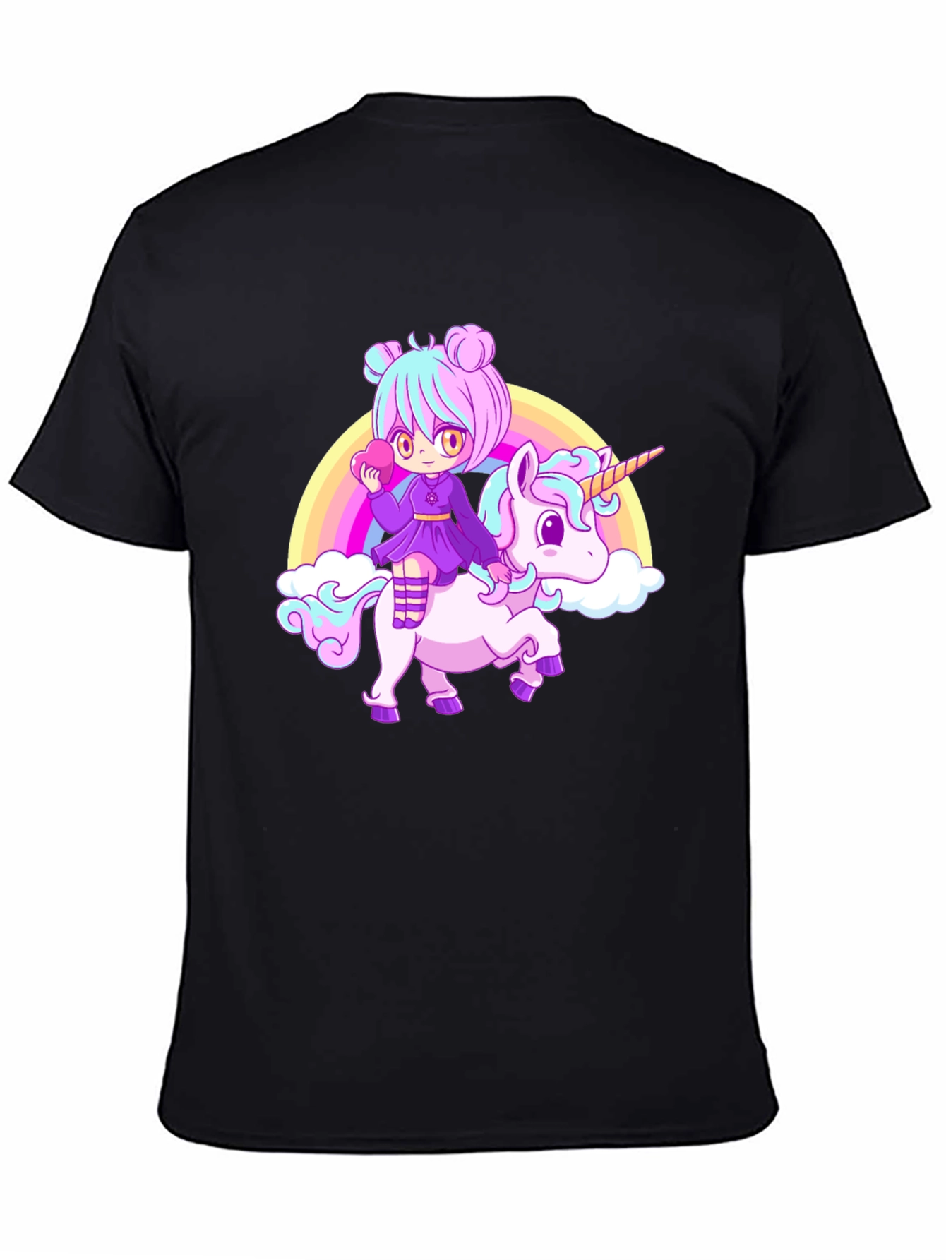 Anime Girl Unicorn Rainbow T-Shirt