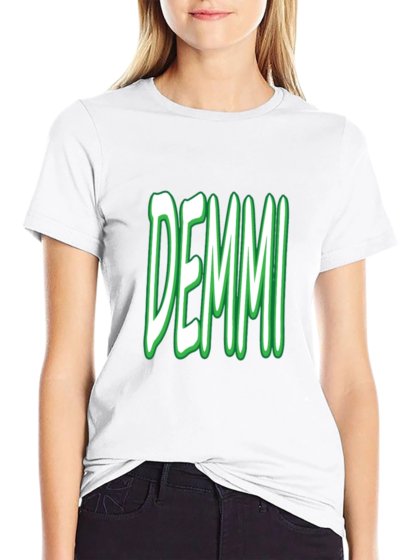 Black Graphic Tee with DEMMI Text