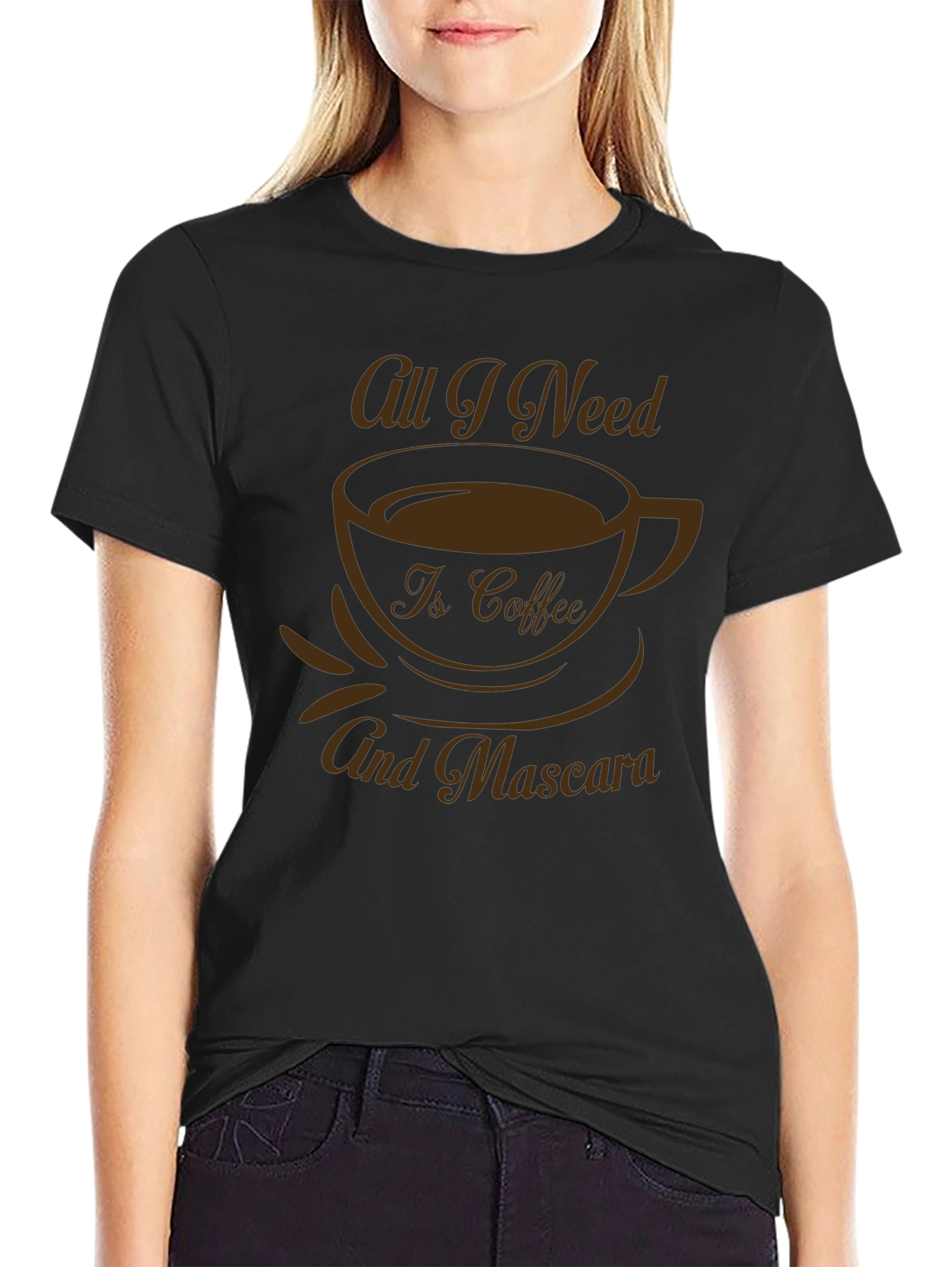 Coffee & Mascara Graphic Tee - Black