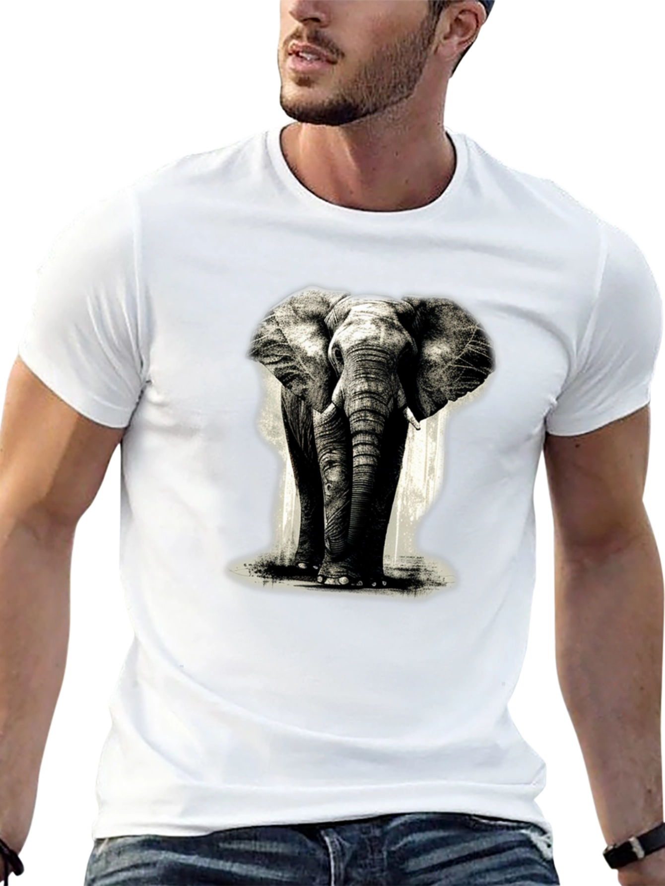 Elephant Graphic Black T-Shirt