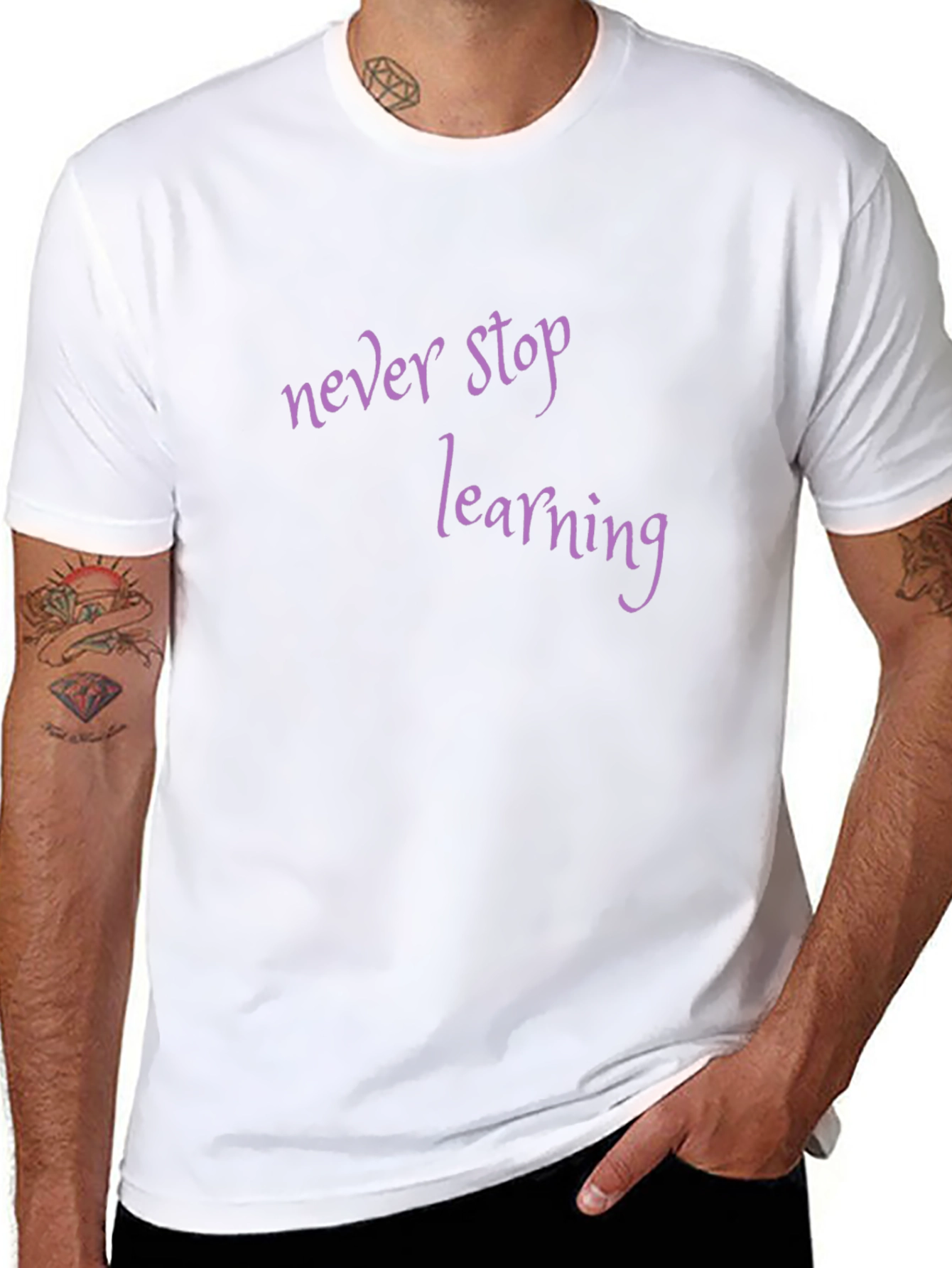 Never Stop Learning Black T-Shirt
