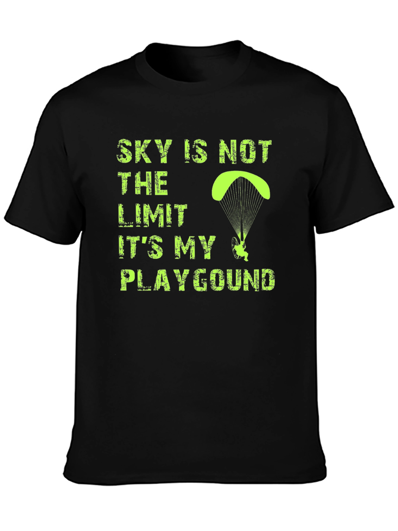 Sky is Not The Limit Mens Black Graphic T-Shirt
