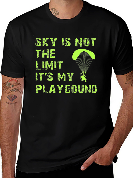 Sky is Not The Limit Mens Black Graphic T-Shirt