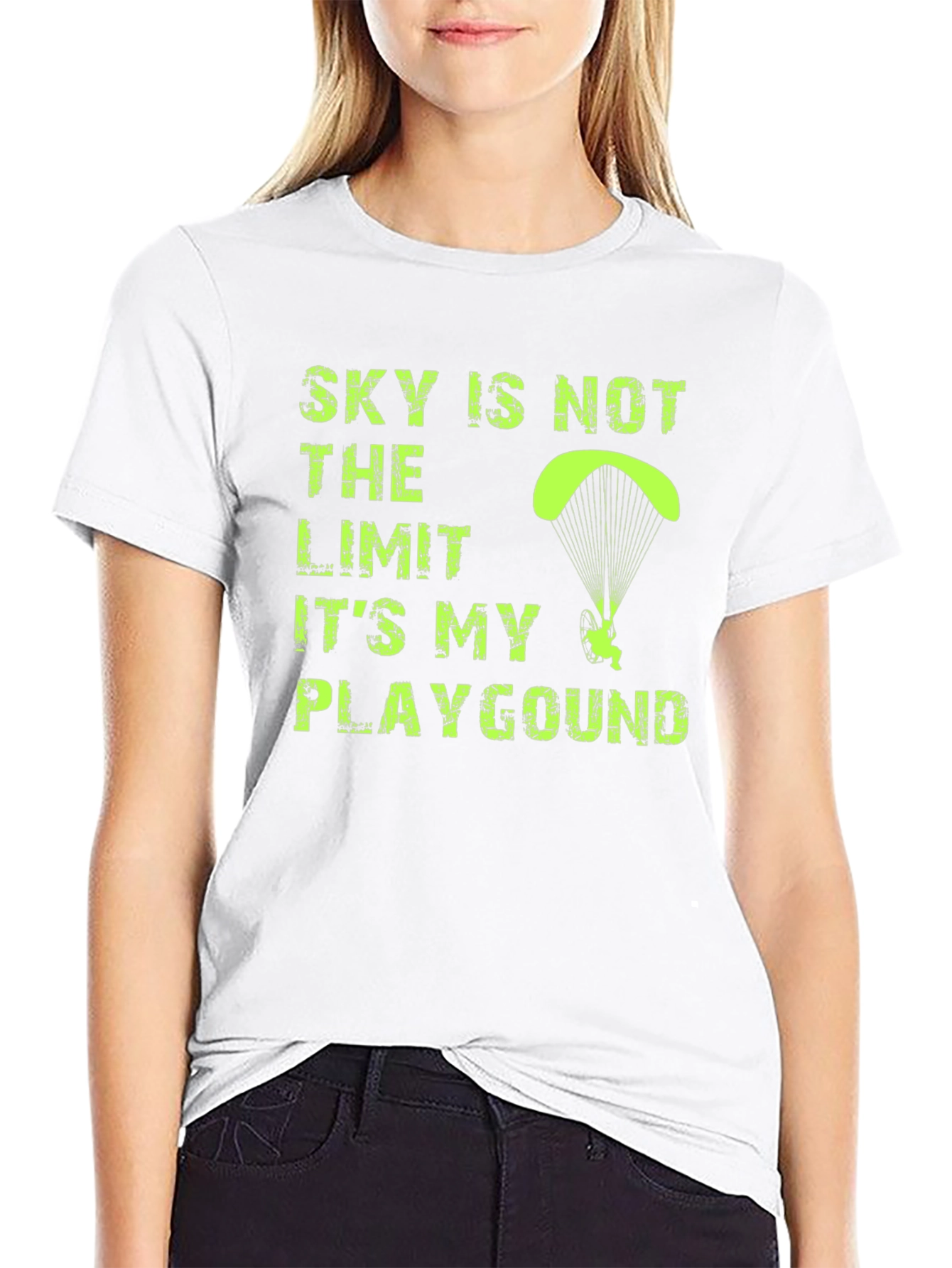 Sky is Not The Limit Mens Black Graphic T-Shirt