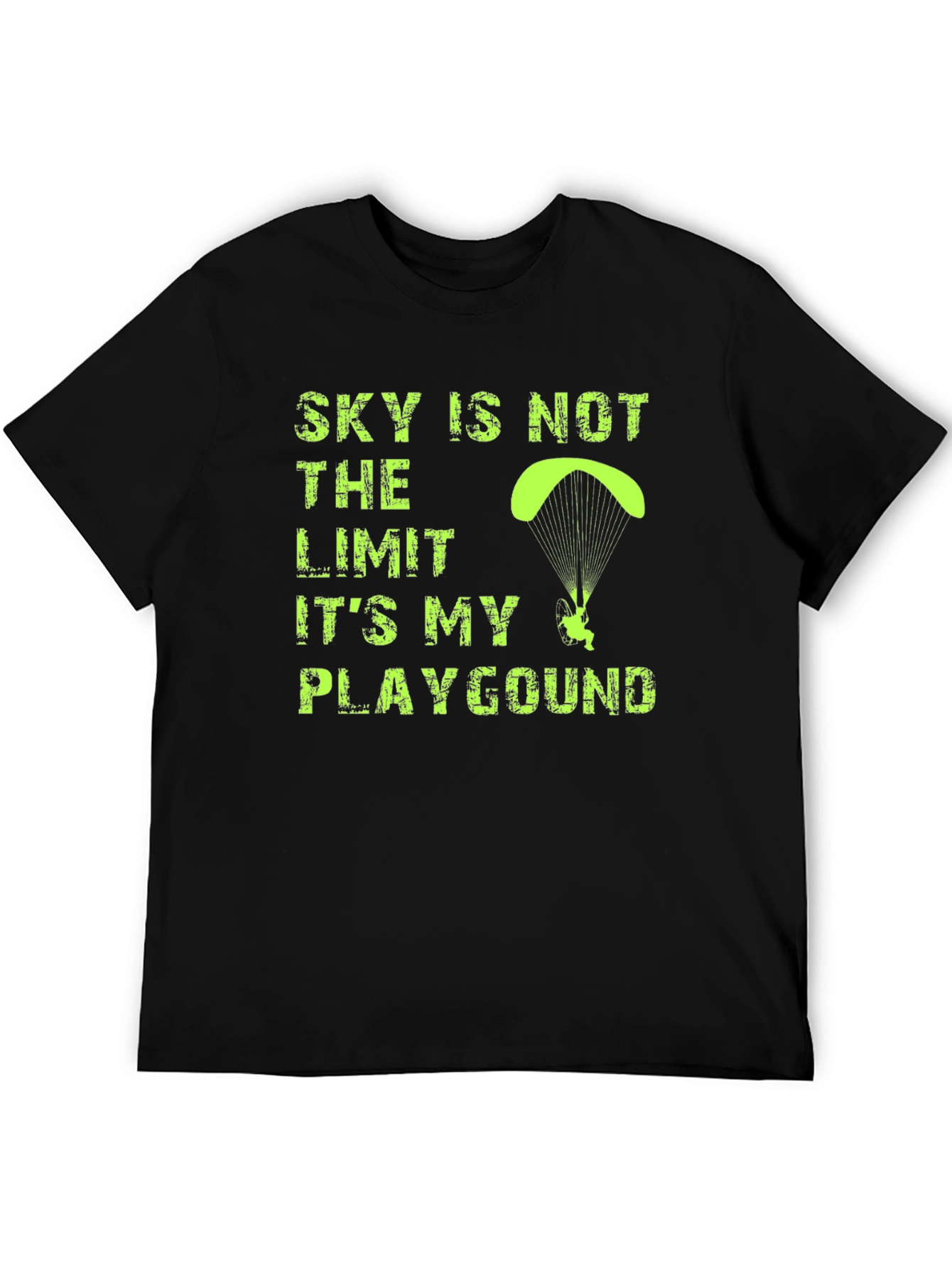 Sky is Not The Limit Mens Black Graphic T-Shirt