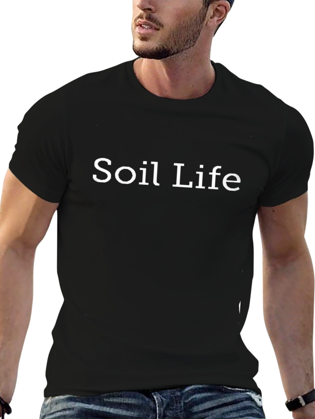 Soil Life Graphic Tee - Black Cotton T-Shirt