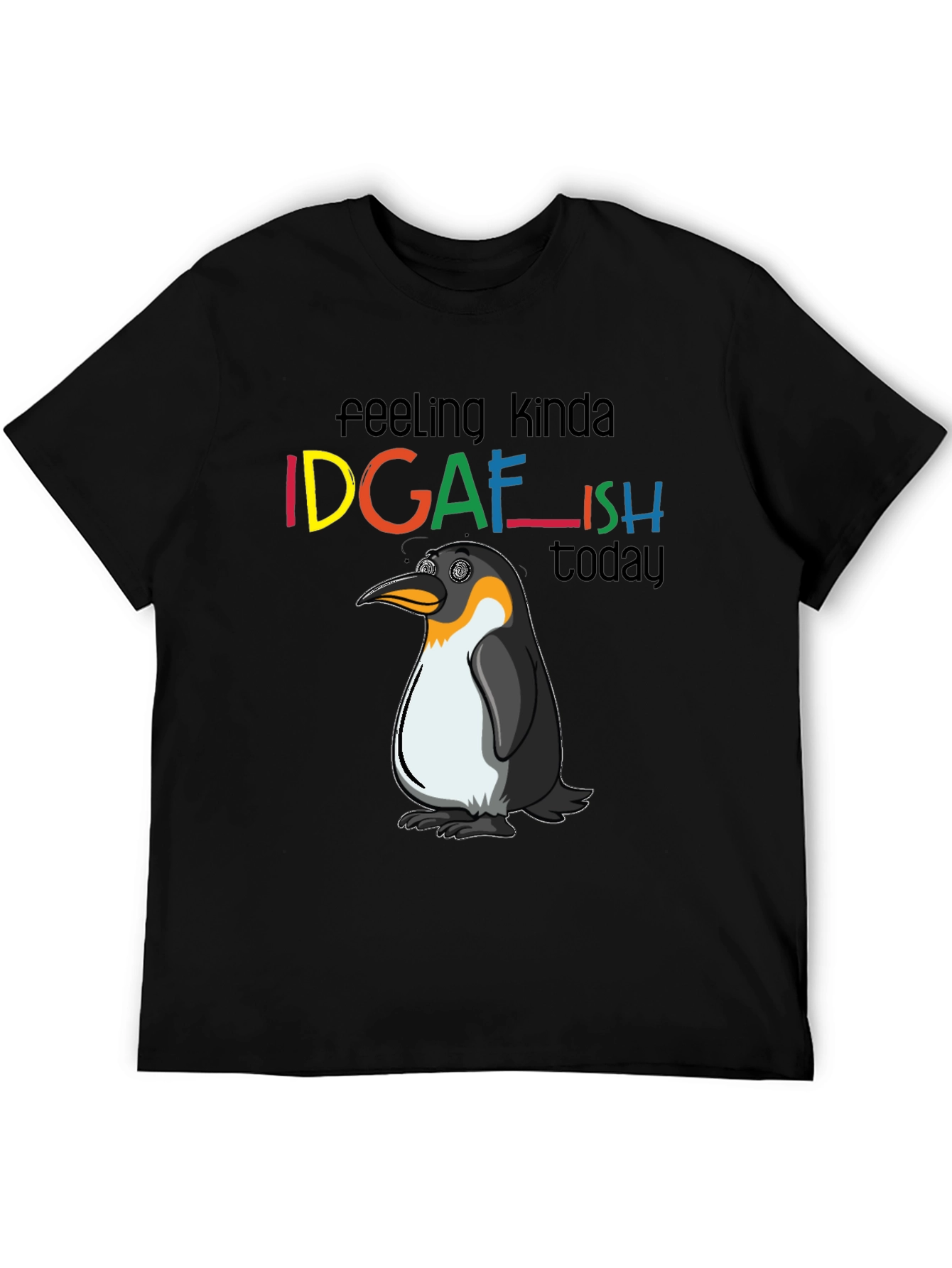 IDGAFish Penguin Black Graphic Tee