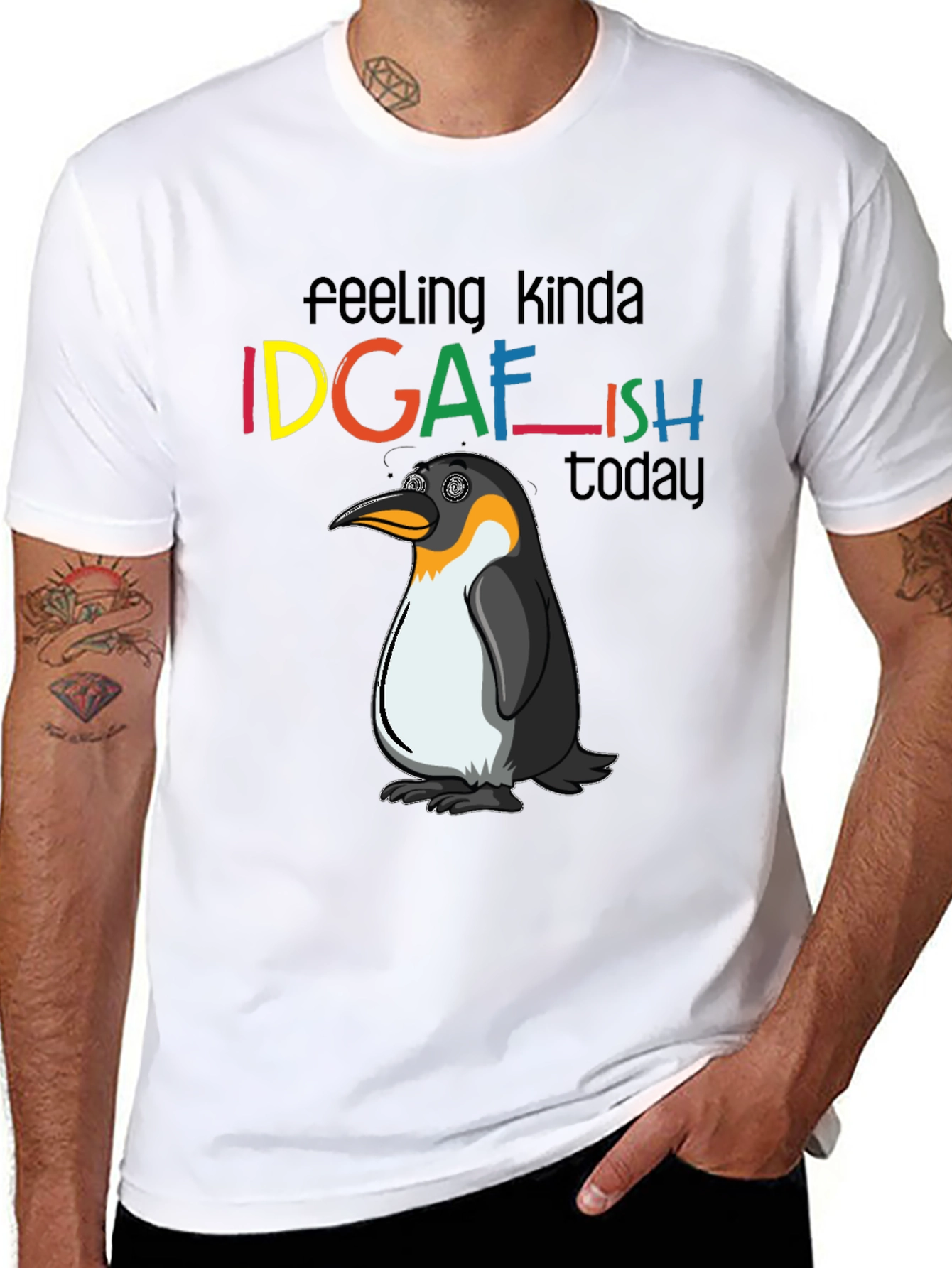 IDGAFish Penguin Black Graphic Tee