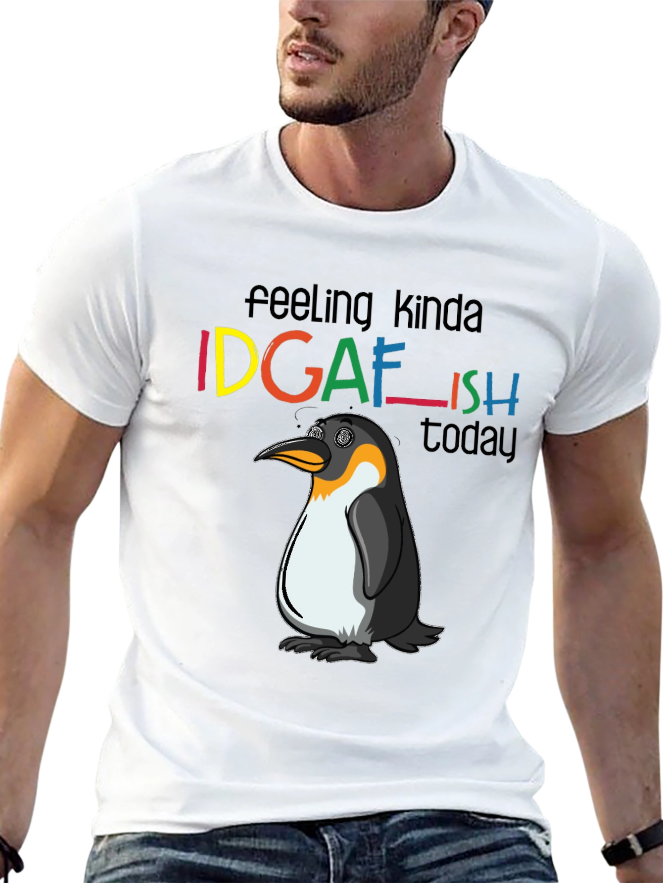 IDGAFish Penguin Black Graphic Tee