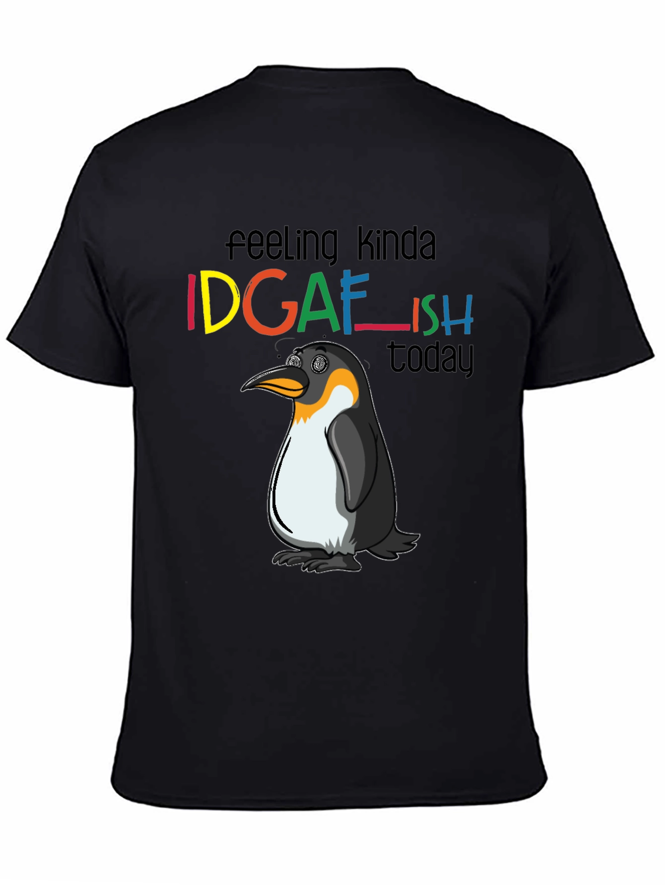 IDGAFish Penguin Black Graphic Tee