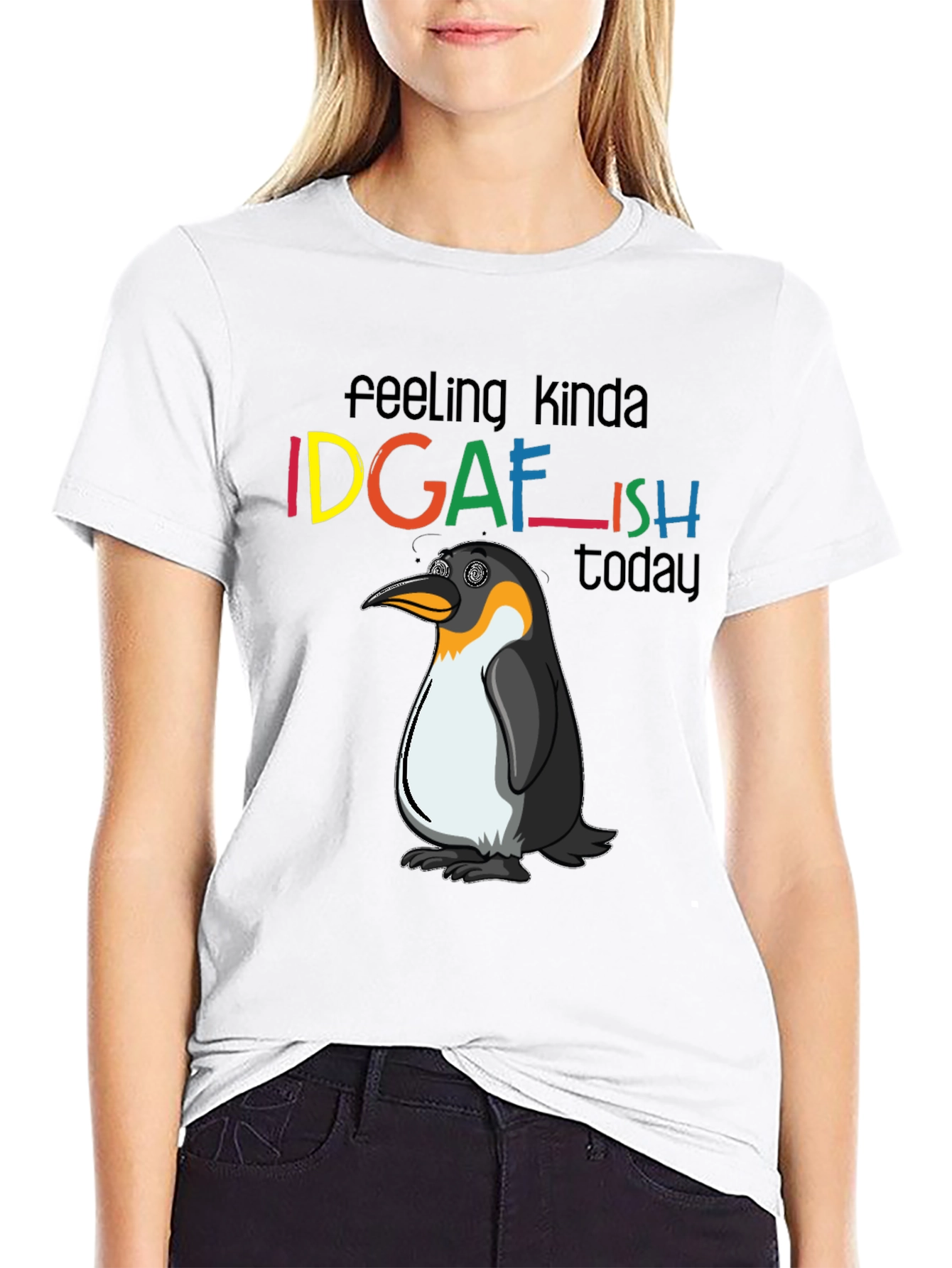 IDGAFish Penguin Black Graphic Tee