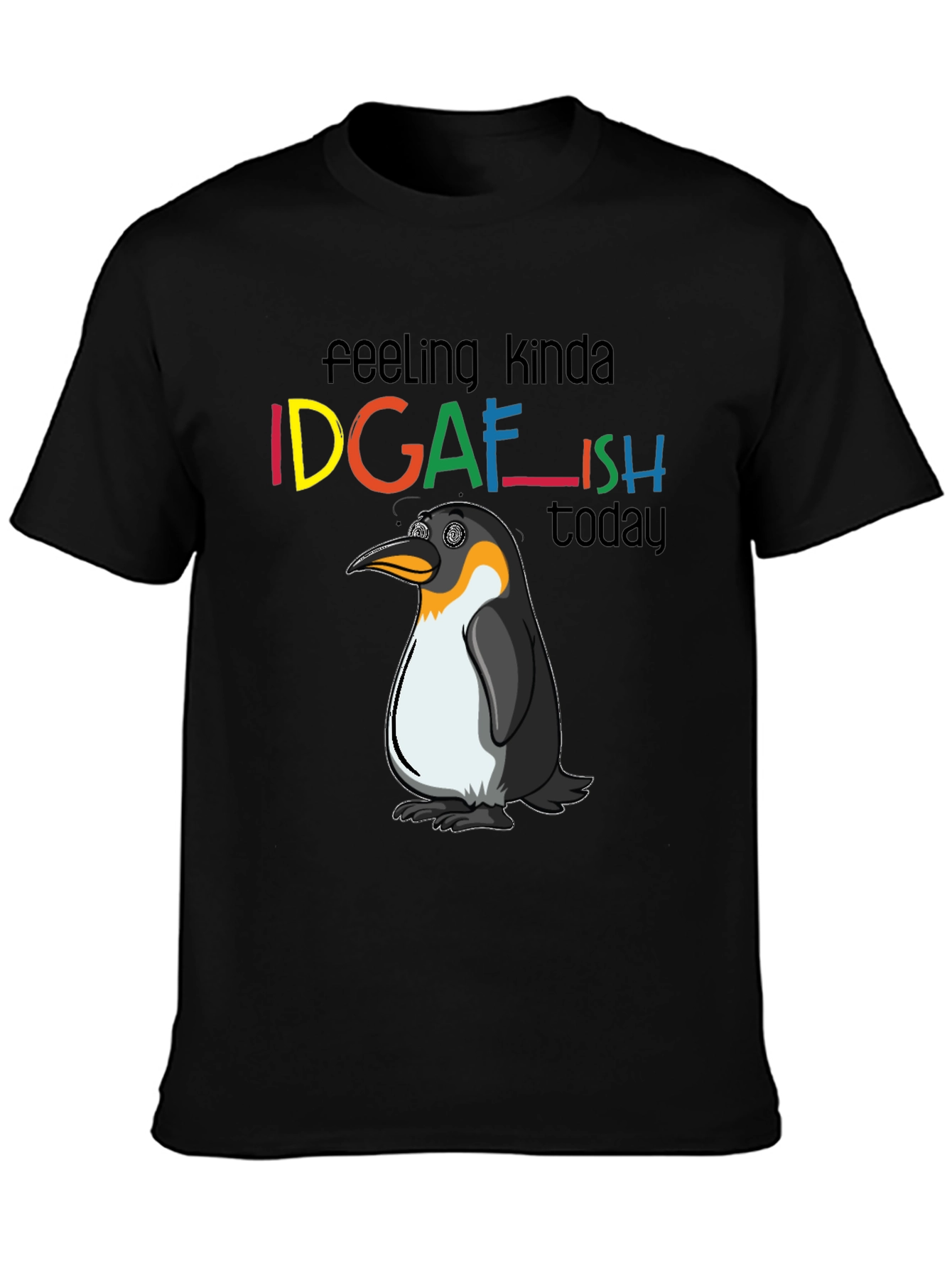 IDGAFish Penguin Black Graphic Tee