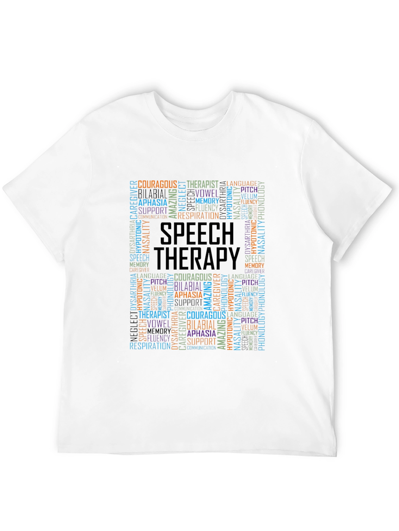 Speech Therapy Word Cloud Black T-Shirt