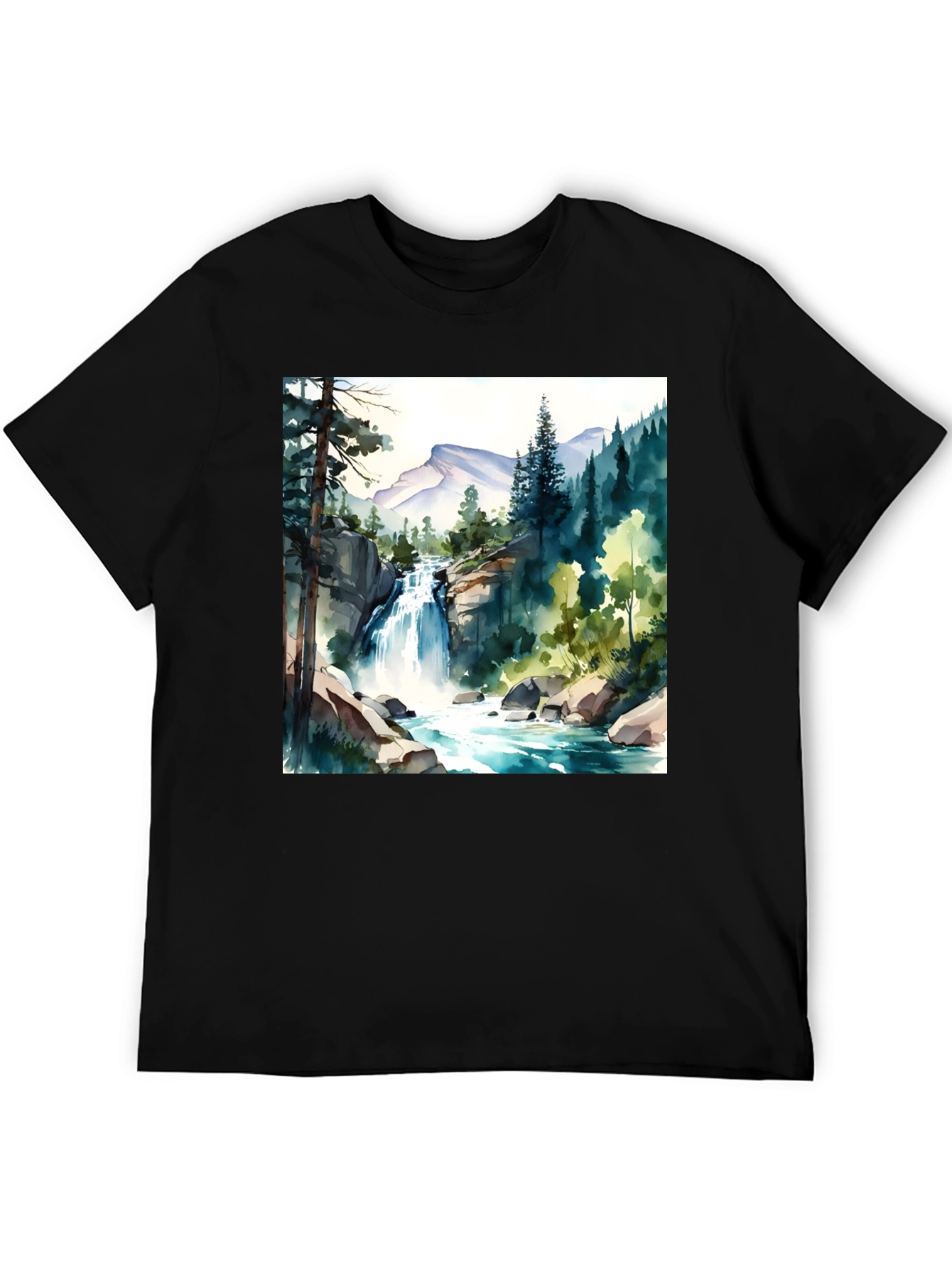 Watercolor Waterfall Graphic Tee