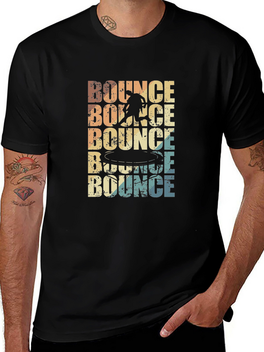 Retro Bounce Graphic Tee - Vintage Style Black T-Shirt