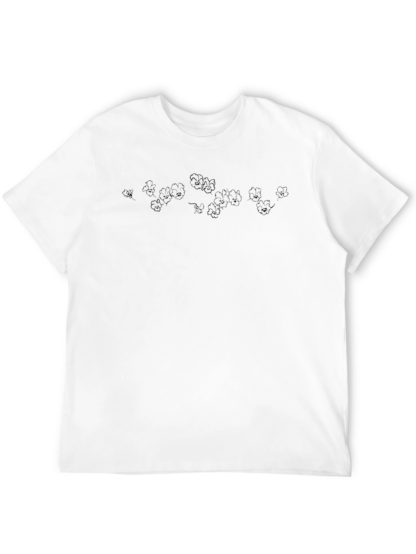 Black Floral Print Crew Neck T-Shirt