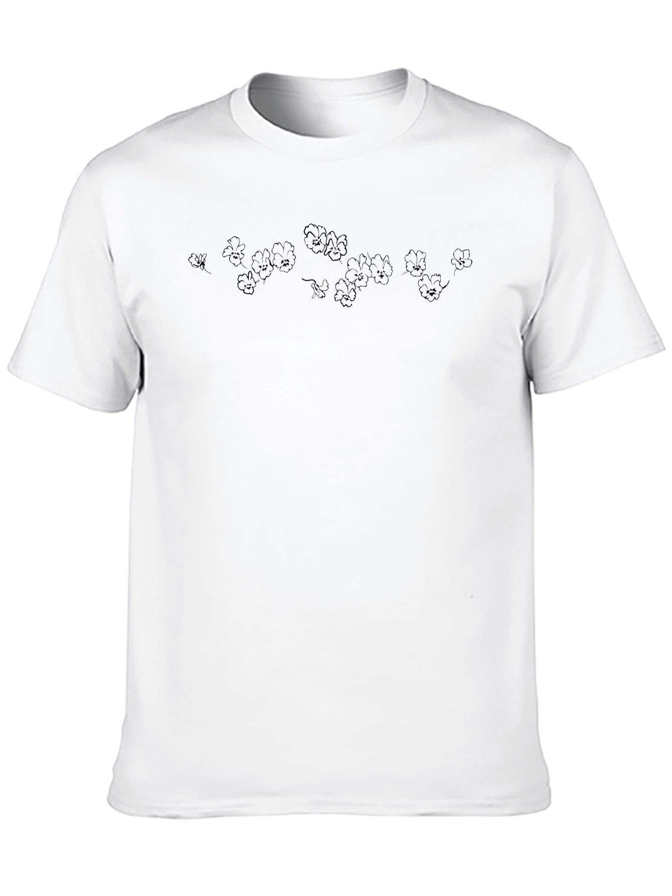Black Floral Print Crew Neck T-Shirt