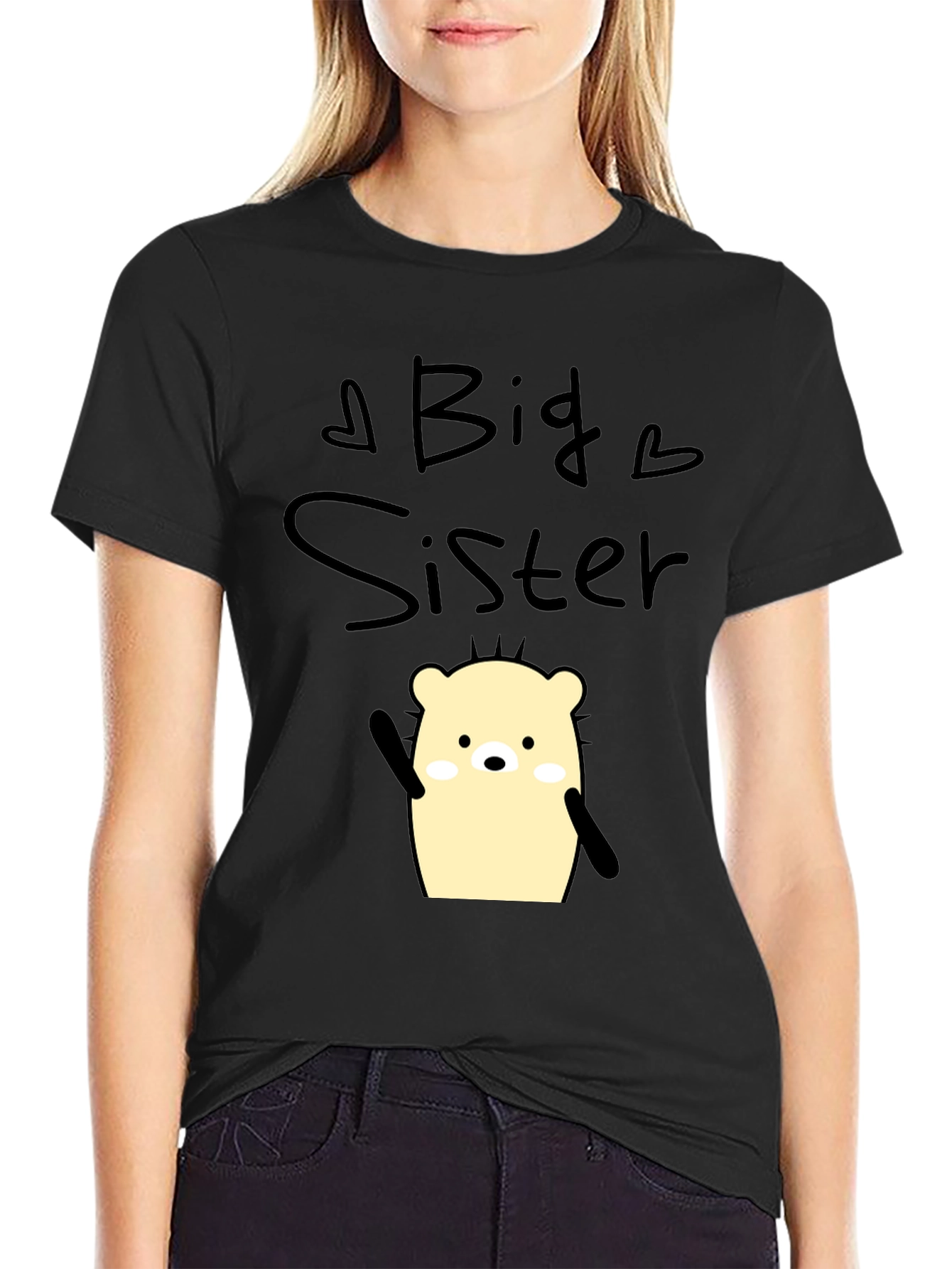 Big Sister Graphic T-Shirt - Cute Cartoon Bear
