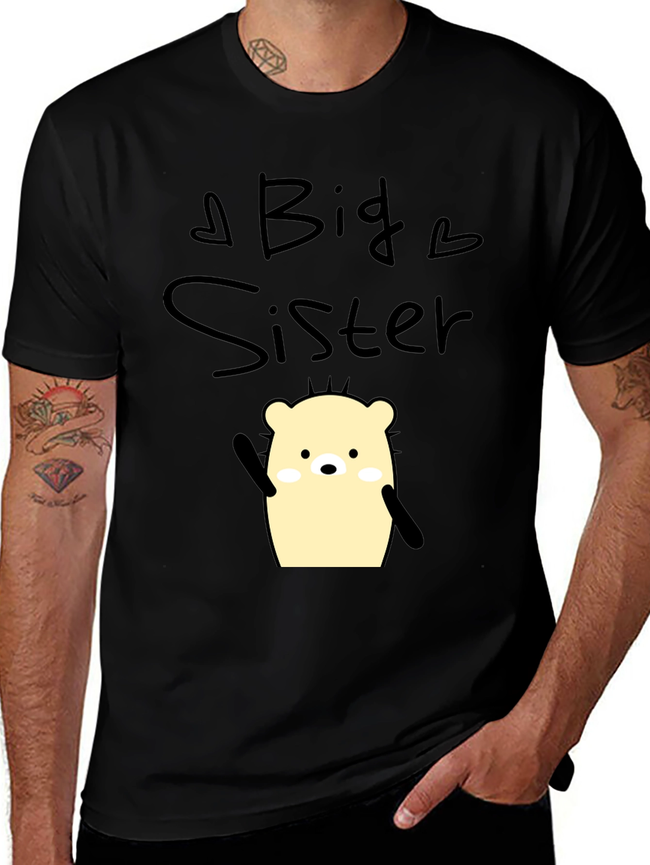 Big Sister Graphic T-Shirt - Cute Cartoon Bear