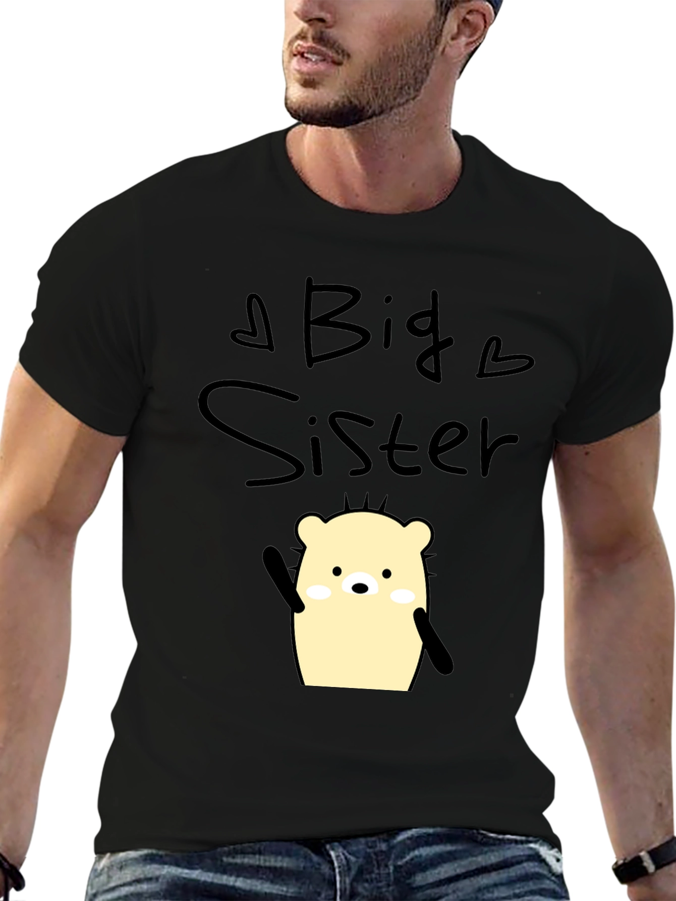 Big Sister Graphic T-Shirt - Cute Cartoon Bear